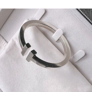 Tiffany & Co. T Square Bracelet - Authentic - Sterling Silver in Rare XS Size.